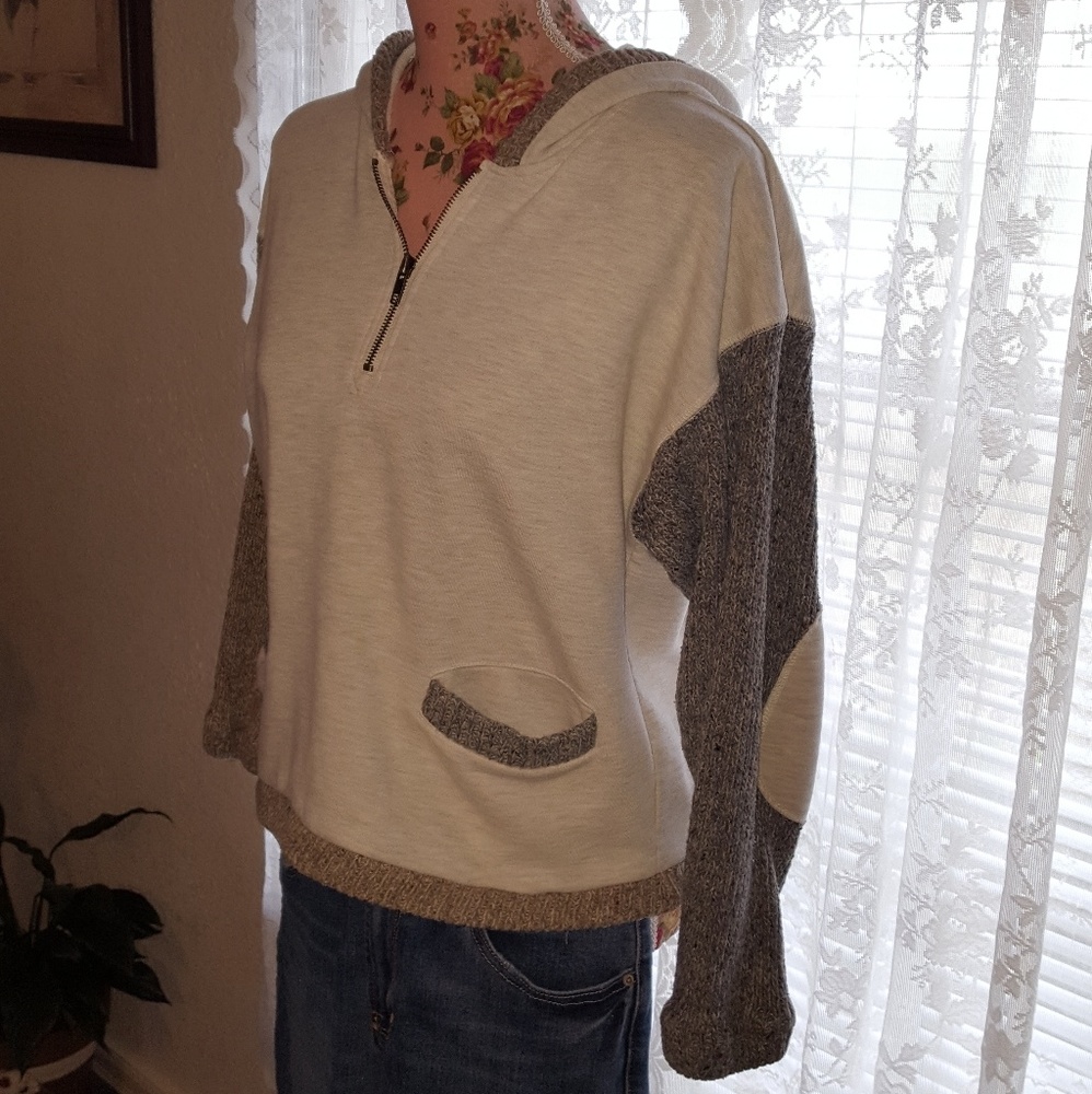 Cute neutral colored crop hoodie